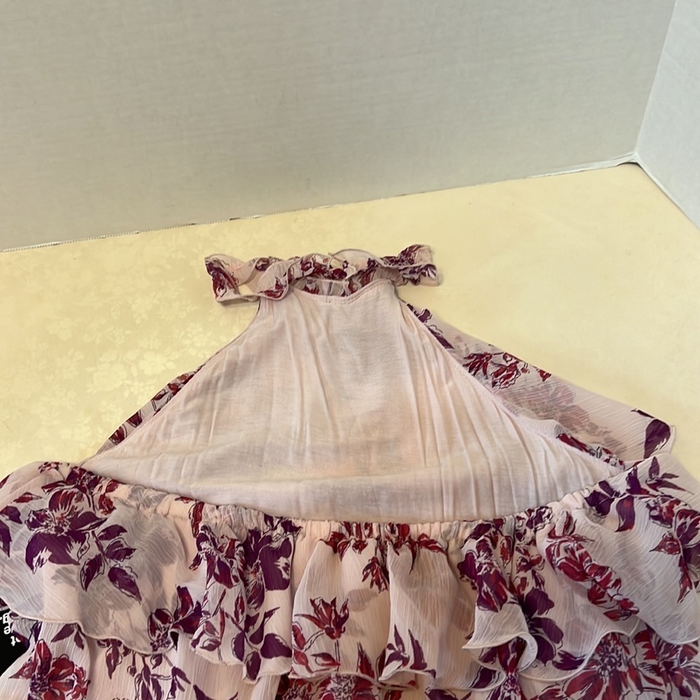 Express halter layered dress.  Floral.  Size L - Picture 2 of 11